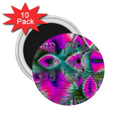 Crystal Flower Garden, Abstract Teal Violet 2 25  Button Magnet (10 Pack) by DianeClancy