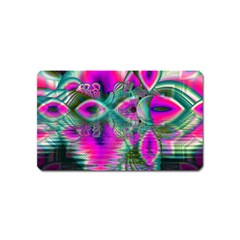Crystal Flower Garden, Abstract Teal Violet Magnet (name Card) by DianeClancy