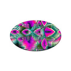Crystal Flower Garden, Abstract Teal Violet Sticker 100 Pack (oval) by DianeClancy