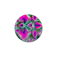 Crystal Flower Garden, Abstract Teal Violet Golf Ball Marker 4 Pack by DianeClancy