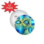 Crystal Lime Turquoise Heart Of Love, Abstract 1.75  Button (10 pack)