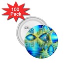 Crystal Lime Turquoise Heart Of Love, Abstract 1.75  Button (100 pack)