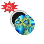 Crystal Lime Turquoise Heart Of Love, Abstract 1.75  Button Magnet (100 pack)