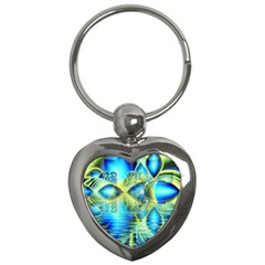 Crystal Lime Turquoise Heart Of Love, Abstract Key Chain (heart) by DianeClancy