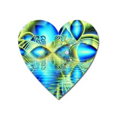 Crystal Lime Turquoise Heart Of Love, Abstract Magnet (heart) by DianeClancy