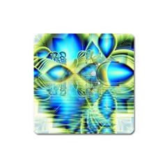 Crystal Lime Turquoise Heart Of Love, Abstract Magnet (square) by DianeClancy