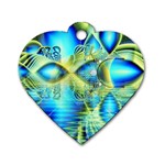 Crystal Lime Turquoise Heart Of Love, Abstract Dog Tag Heart (Two Sided)