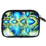 Crystal Lime Turquoise Heart Of Love, Abstract Digital Camera Leather Case Back