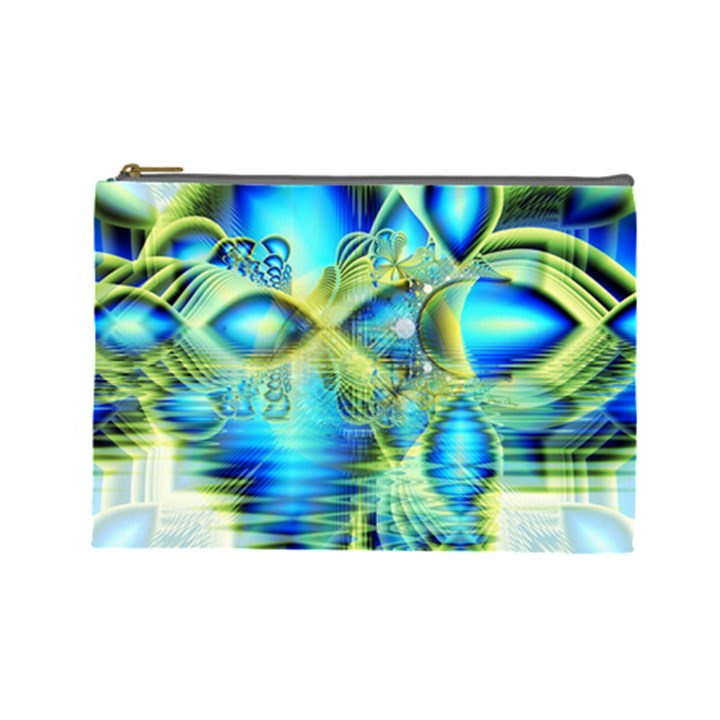 Crystal Lime Turquoise Heart Of Love, Abstract Cosmetic Bag (Large)