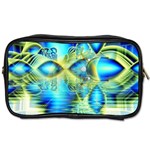 Crystal Lime Turquoise Heart Of Love, Abstract Travel Toiletry Bag (Two Sides)