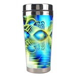 Crystal Lime Turquoise Heart Of Love, Abstract Stainless Steel Travel Tumbler