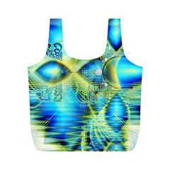 Crystal Lime Turquoise Heart Of Love, Abstract Reusable Bag (m) by DianeClancy