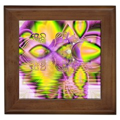 Golden Violet Crystal Heart Of Fire, Abstract Framed Tile by DianeClancy