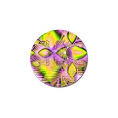 Golden Violet Crystal Heart Of Fire, Abstract Golf Ball Marker