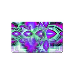 Violet Peacock Feathers, Abstract Crystal Mint Green Magnet (name Card) by DianeClancy