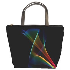 Abstract Rainbow Lily, Colorful Mystical Flower  Bucket Handbag by DianeClancy