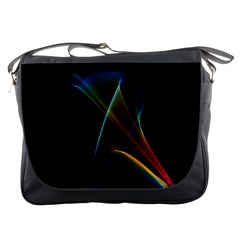 Abstract Rainbow Lily, Colorful Mystical Flower  Messenger Bag by DianeClancy