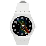 Abstract Rainbow Lily, Colorful Mystical Flower  Plastic Sport Watch (Medium)