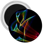 Peacock Symphony, Abstract Rainbow Music 3  Button Magnet Front