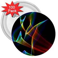 Peacock Symphony, Abstract Rainbow Music 3  Button (100 Pack) by DianeClancy