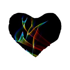 Peacock Symphony, Abstract Rainbow Music 16  Premium Heart Shape Cushion  by DianeClancy