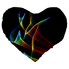 Peacock Symphony, Abstract Rainbow Music 19  Premium Heart Shape Cushion by DianeClancy