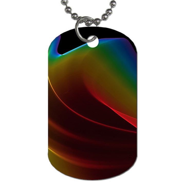 Liquid Rainbow, Abstract Wave Of Cosmic Energy  Dog Tag (One Sided)