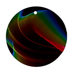 Liquid Rainbow, Abstract Wave Of Cosmic Energy  Round Ornament (two Sides) by DianeClancy
