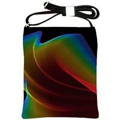 Liquid Rainbow, Abstract Wave Of Cosmic Energy  Shoulder Sling Bag by DianeClancy