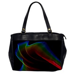 Liquid Rainbow, Abstract Wave Of Cosmic Energy  Oversize Office Handbag (one Side) by DianeClancy