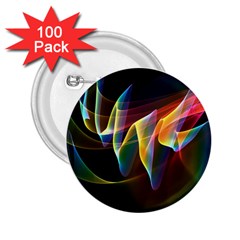 Northern Lights, Abstract Rainbow Aurora 2 25  Button (100 Pack)