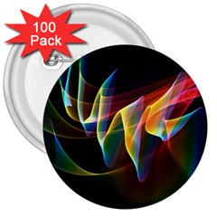 Northern Lights, Abstract Rainbow Aurora 3  Button (100 Pack) by DianeClancy