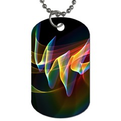 Northern Lights, Abstract Rainbow Aurora Dog Tag (two-sided)  by DianeClancy