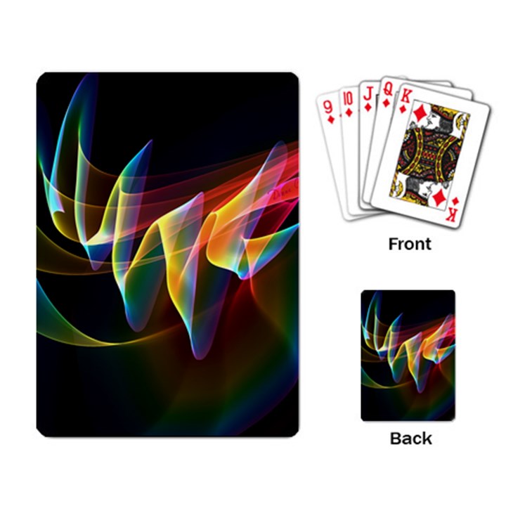 Northern Lights, Abstract Rainbow Aurora Playing Cards Single Design