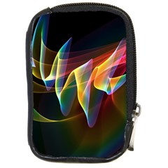 Northern Lights, Abstract Rainbow Aurora Compact Camera Leather Case