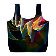 Northern Lights, Abstract Rainbow Aurora Reusable Bag (l) by DianeClancy