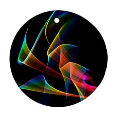 Crystal Rainbow, Abstract Winds Of Love  Round Ornament (two Sides)