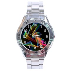 Crystal Rainbow, Abstract Winds Of Love  Stainless Steel Watch by DianeClancy