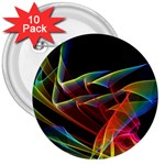 Dancing Northern Lights, Abstract Summer Sky  3  Button (10 pack) Front