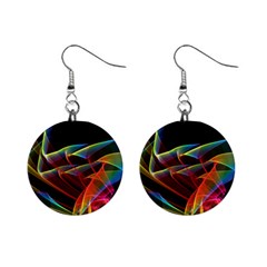 Dancing Northern Lights, Abstract Summer Sky  Mini Button Earrings by DianeClancy