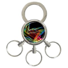 Dancing Northern Lights, Abstract Summer Sky  3-ring Key Chain by DianeClancy
