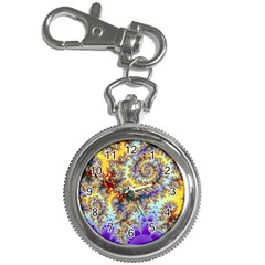 Desert Winds, Abstract Gold Purple Cactus  Key Chain Watch by DianeClancy