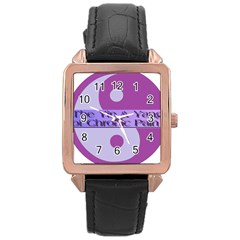 Yin & Yang Of Chronic Pain Rose Gold Leather Watch  by FunWithFibro