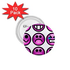 Chronic Pain Emoticons 1 75  Button (10 Pack) by FunWithFibro