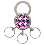 Chronic Pain Emoticons 3-Ring Key Chain Front