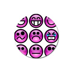 Chronic Pain Emoticons Magnet 3  (round) by FunWithFibro
