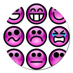 Chronic Pain Emoticons Magnet 5  (round) by FunWithFibro