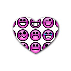 Chronic Pain Emoticons Drink Coasters 4 Pack (heart)  by FunWithFibro