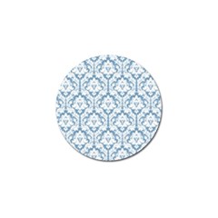 White On Light Blue Damask Golf Ball Marker 4 Pack by Zandiepants