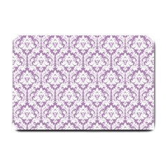 White On Lilac Damask Small Door Mat by Zandiepants